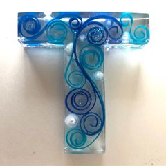 特別価格！アルファベットTイニシャル　レジン&ペーパークイリング インテリア置物