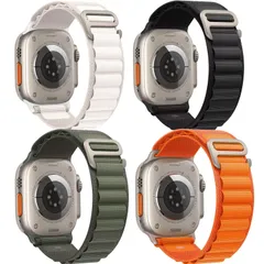 【在庫セール】コンパチブル Apple Watch ultra 49mm バンド アルパインループ G字フック 強靭 通気性 伸縮性 柔らかい アップルウォッチ 49mm 45mm 4本セット 44mm 42mm バンド ナイロンループ iWatch Seri