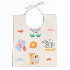 新品 フェイラー FEILER スタイ よだれかけ ビブ 男の子用 女の子用 30cm×25cm リボン結びタイプ ワイルド サファリ ベージュ【ネコポス】