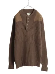 【お得なクーポン配布中!】 エルエルビーン ヘンリーネック コマンド ニット セーター メンズ L / 古着 LLビーン アウトドア リブ編み メリノ ラム ウール LLBEAN 茶