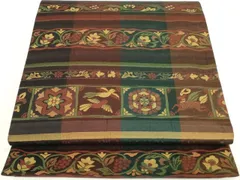 平和屋着物◎六通柄袋帯　ふくれ織　更紗花鳥文　鈴乃屋扱い　正絹　逸品　DAAT8439qp