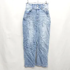 ◇ Θ AZUL BY MOUSSY コットン系　デニム生地 膝丈 フレアー スカート サイズM ライトブルー系 レディース E  【1409240031161】のサムネイル