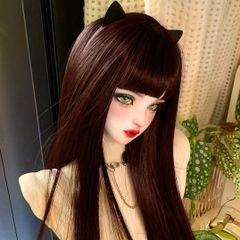 BJDドール用 ウィッグ 1/3 1/4 1/6 ロングヘア ブラウン カツラ ストレート DOLL ドールアクセサリー ドールウィッグ