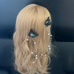 hb2　髪飾り 卒業式 成人式 結婚式 入学式 発表会 蝶　パール　ちょうちょ