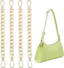 PH PandaHall バッグ延長チェーン 4本 バッグチェーンストラップ かばん 持ち手 肩掛けチェーン 21cmチェーン 交換用 ハンドバッグ お財布 長さ調整 修理 装飾 ゴールド( ゴールド)