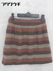 ◇ any SiS エニィ スィス ボーダー ミニ 台形 スカート サイズ1 ブラウン レディース 【中古】 【1002800481439】