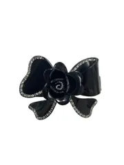 アレクサンドルドゥパリ バレッタ ブラック ラインストーン 花 リボン ITKBGI8YRVJM