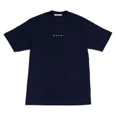 マルニ Tシャツ MARNI KIDS マルニキッズ 大人も着用可能 M01413 M00RF 0M803 NAVY ダークネイビー クルーネック 丸首 ロゴ コットン 綿100 トップス カットソー