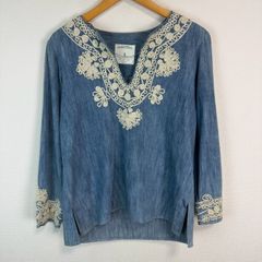 美品 ケイハヤマプリュス 刺繍プルオーバー 麻 リネン - メルカリ