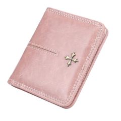 【人気商品】1.5cm厚さ コンパクト 薄い 二つ折り 高級 おしゃれ 合わせやすい ファッション 大容量 革 レディース カードケース 小銭入れ 財布 ビジネス プレゼント [YaPanda] 専用ケース付き (ピンク)