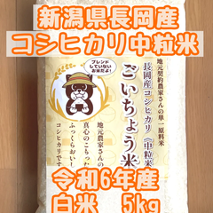 新潟県　長岡産　コシヒカリ（中粒米）５ｋｇ