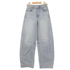 24SS★ GU ジーユー 通年 USED加工★ バレルレッグ デニム パンツ ジーンズ Sz.S レディース