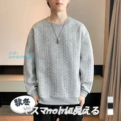 メンズ プルオーバー 長袖 ゆったり 秋冬 秋服 カットソー シンプル アウター スウェット トレーナー インナー 暖かい 厚手 無地 クルーネック ant4y046328