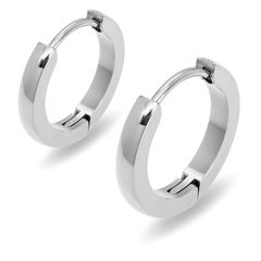 【幅2.5×内径12mm 鏡面仕上げ 色：シルバー 1ペア】[Adelina Style]  フープピアス 人気 つけっぱなし リングピアス レディース メンズ サージカルステンレス 金属アレルギー対応 18G 男女 両耳用 プレゼント