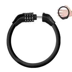 【特売】サムコス 自転車 ロック 自転車 ケーブルロックダイヤルロック ワイヤーロック 4桁式 自転車ロック 防盗 太さ12㎜ 高切断対抗 盗難防止 (ブラック)