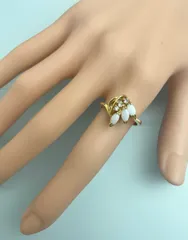 エクラトリエ 18K オパール&ダイヤフロートフロートリング
