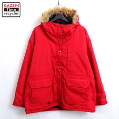 80s USA製 vintage WOOLRICH リアルファー 裏地チェック パデットジャケット レディース 表記Lサイズ