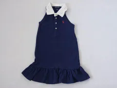 ラルフローレン ralph lauren アウトレット 子供服 女の子 5歳 約 110cm ワンピース ノースリーブ ポロ地 紺 夏 ★3 ガールズ 女児 キッズ 【中古】 ユーズド リサイクル こども