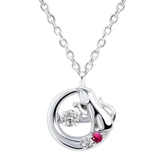 [シアーズ]?Sears ネックレス 猫 ダンシングストーン 7月誕生石 ルビー sp10-0002-07
