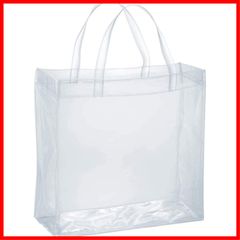 【特別価格】MCB-3535 A4入る） （ W35×D15×H35cm スクエア L バッグ クリア トート な 丈夫 透明 ビニールバッグ