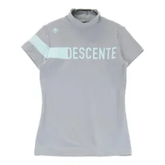 サイズ：S DESCENTE GOLF デサントゴルフ  モックネック 半袖Tシャツ プリント  グレー系 [240101402591]# ゴルフウェア レディース ストスト