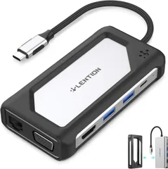 LENTION USB-C ハブ 7 in 1 保護ケース付き 4K HDMI ギガビット有線LAN PD充電機能 USB Type-C MacBook Pro タブレットPC対応 (シルバー)