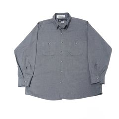 UniWeave ユニウェーブ 長袖 ワークシャツ チェック柄 シンプル グレー系 XL B202507