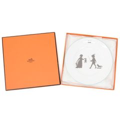 エルメス HERMES デザートプレート 陶器 silhouettes プレート 皿 食器 インテリア レディース メンズ ホワイト 正規品 美品 中古 mbl30020