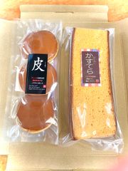 1-1どら焼き皮3組+切り出しカステラ1本 詰め合わせ