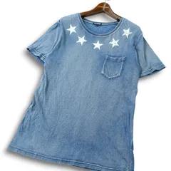 BAYCREST ベイクレスト 春夏 ウォッシュ加工 インディゴ★ スター プリント ポケット 半袖 Tシャツ カットソー Sz.L メンズのサムネイル