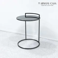 取付無料！アルマーニカーザ ブラックタイル調サイドテーブル 花台✨