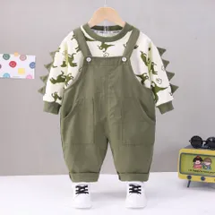 ☆ グリーン ☆ 90CM ☆ セットアップ カジュアル キッズ pmykidssetup30 セットアップ tシャツ 男の子 オーバーオール パンツ ズボン 長袖シャツ 長袖 シャツ Tシャツ カジュアル 子供用 子供 こども 子ども キッズ おしゃれ