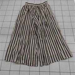 ◇ ⊂ 未使用 zootie ズーティー ストライプ タグ付き ガウチョパンツ サイズF ネイビー系 ベージュ系 レディース E  【1509180007902】