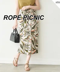 ROPÉ PICNIC 麻調ボタニカル柄スカート
