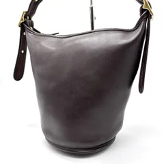 ✨良品✨ OLD COACH オールドコーチ ショルダーバッグ トートバッグ バケツ型 バックル ロゴ型押し ゴールド金具 A4収納 大容量 グラブタンレザー ユニセックス レディース メンズ グラブタンレザー ブラウン 茶色