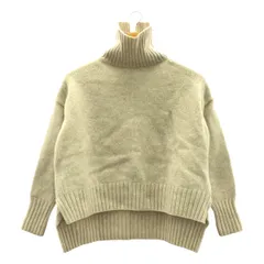 SEVEN TEN by MIHO KAWAHITO / セブンテンバイミホカワヒト | ウール リブ スリット タートルネック ニット プルオーバー | S | ベージュ | レディース