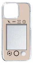 【新品未使用】iPhone14 Pro Max アイフォン14プロマックス クリア ハードケース (ベージュ) カメラアプリ風 フォトフレーム くすみカラー カバー スマホケース cl-ip14promax-411