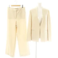 セオリーリュクス theory luxe 23年 LIVE2 GILL LIVE2 LILI スーツ セットアップ ノーカラージャケット ストレートパンツ 38 ベージュ /MI ■OS