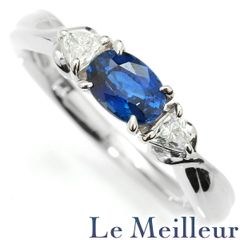 サファイア 0.77ct ダイヤモンド プラチナ Pt900 リング 指輪 12号 中古 プレラブド 返品OK
