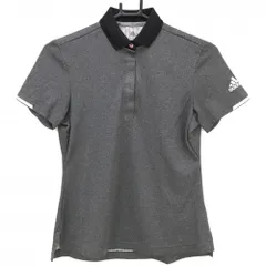 【超美品】アディダス 半袖ポロシャツ 杢グレー クリマチル 襟淵メッシュ レディース S ゴルフウェア adidas