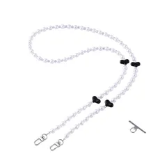 エレコム スマホストラップ ハートパールビーズ ショルダー 首掛け ストラップホルダーシート付 iPhone/Android対応 おしゃれ 落下防止 ブラック P-STSDH1BEPALBK 【５営業日以内発送】 【定形外郵便にて発送】