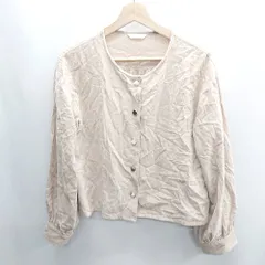 ◇ ⊂ ehka sopo エヘカソポ 綿混合 長袖 カーディガン サイズF ベージュ系 レディース E  【1409100034172】