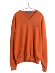 【お得なクーポン配布中!】 ポロ ラルフローレン ニット セーター メンズ XL 長袖ニット 高級 100% ピマ コットン ハイゲージ ストレッチ Vネック 大きいサイズ 薄手