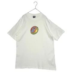 STUSSY(ステューシー) 90's USA made Bin lid logo graphic T-shirt ビン ふた ロゴ グラフィック Tシャツ L ホワイト 90年代 USA製 ヴィンテージ OLD