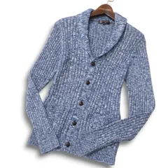 MK HOMME ミッシェルクラン オム 秋冬 メランジ★ スリム ショールカラー リブ ニット カーディガン Sz.46 メンズ