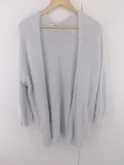 ◇ NATURAL BEAUTY BASIC シャギー ニット 長袖 ガウンカーディガン サイズM グレー系 レディース E  【1304200041382】