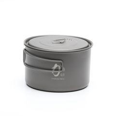 KA03　アウトドア　キャンプ用品　超軽量化　チタンポット　700ml（蓋付き）KPOT-700-C