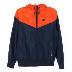 L Nike(ナイキ） オレンジ ネイビー ウインドブレーカー フード ジップアップ ブルゾン