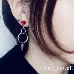 薔薇と棘のピアス/ ゴシック系 モード系 病みかわいい メンヘラ 地雷系 量産型