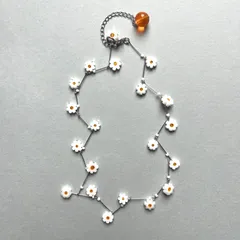 108 ジグザグ チョーカー ネックレス フラワー ビーズ ハンドメイド ganni